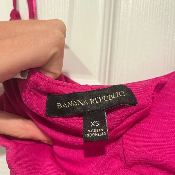 NWOT Banana Republic Hot Pink Cocktail Midi Dress Size XS - Picture 5 of 5